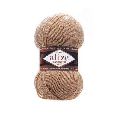 Пряжа Alize Lana Gold Fine темно-бежевий (466)