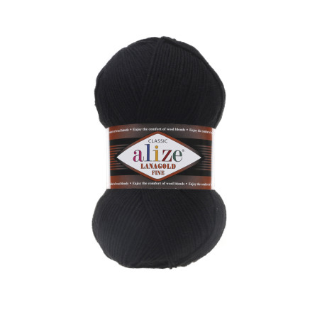 Yarn Alize Angora Lana Gold Fine black (60)