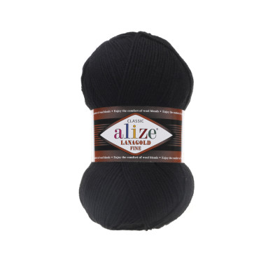 Yarn Alize Angora Lana Gold Fine black (60)