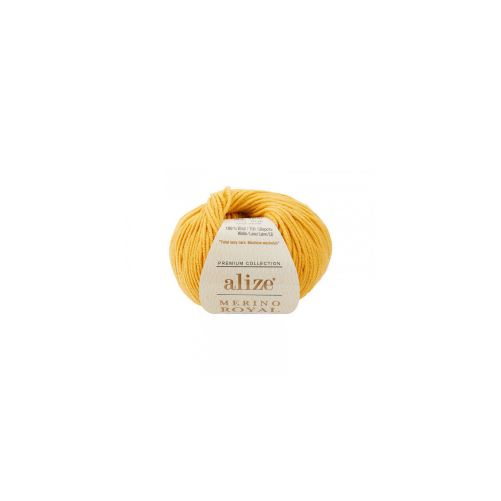 Пряжа мериносовая шерсть Alize Merino Royal шафран (02) Пряжа мериносовая шерсть Alize Merino Royal шафран (02)