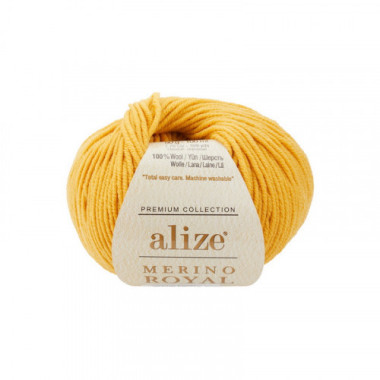 Пряжа мериносовая шерсть Alize Merino Royal шафран (02)