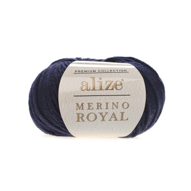 Пряжа мериносовая шерсть Alize Merino Royal темно-синий (58)