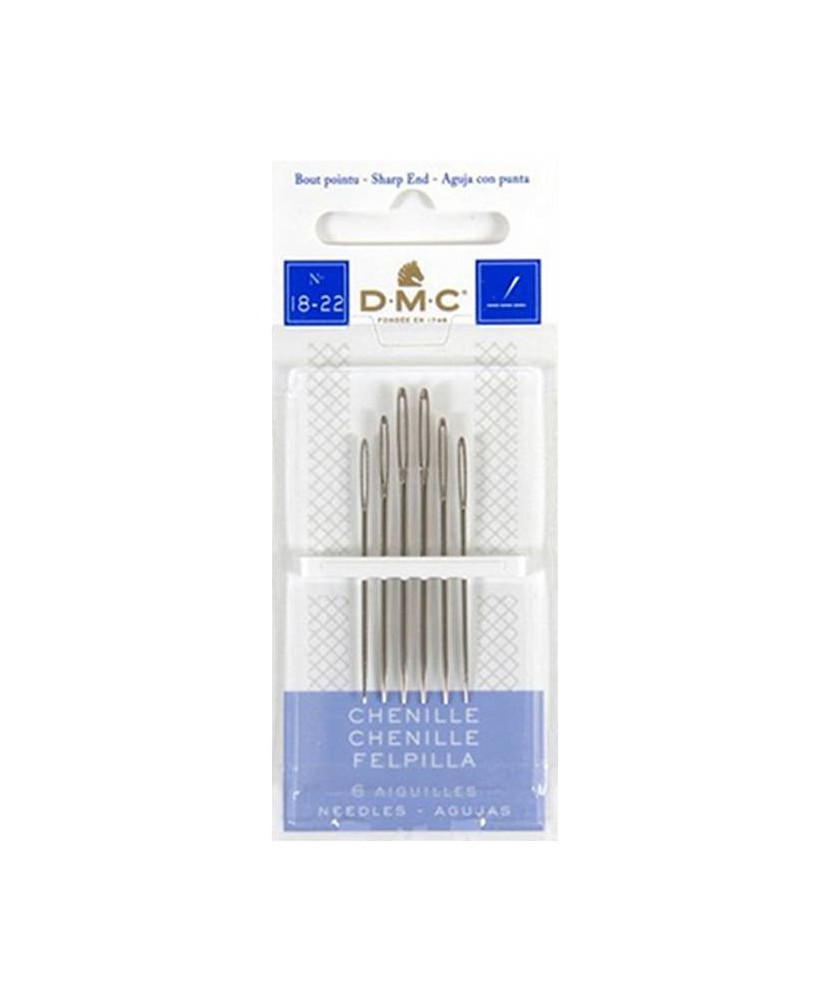Chenille needles for ribbon embroidery No. 18-22, 6 pcs DMC (1768/1) Chenille needles for ribbon embroidery No. 18-22, 6 pcs DMC (1768/1)