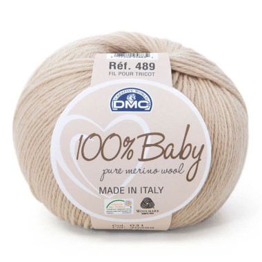 Пряжа мериносова вовна 100% Baby DMC , кремово-бежевий (031)