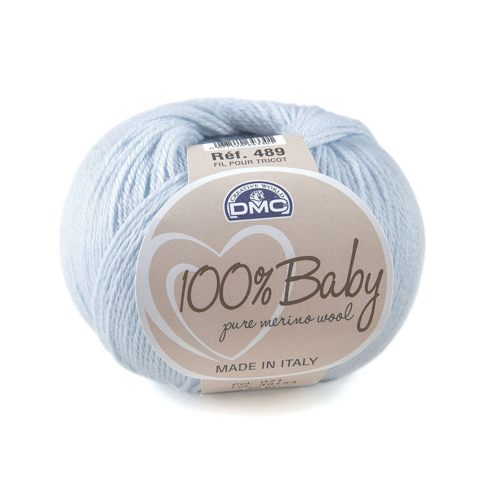 Пряжа мериносовая шерсть 100% Baby DMC, бело-голубой (071) Пряжа мериносовая шерсть 100% Baby DMC, бело-голубой (071)
