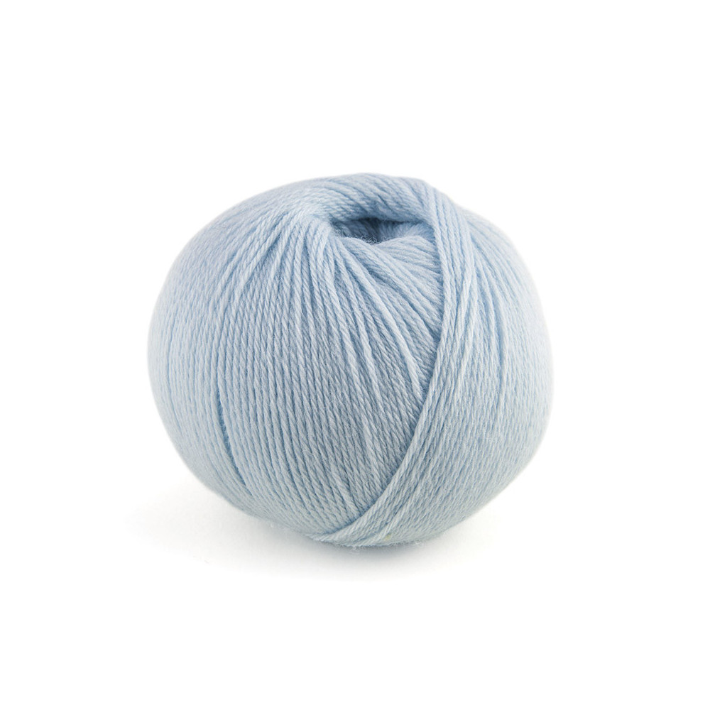 Merino wool yarn 100% Baby DMC, white and blue (071)