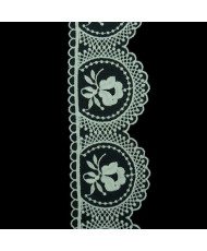 Lace non-elastic, milky color, width 7,5 cm - 1 meter