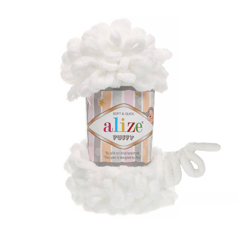 Пряжа Alize Puffy білий (55) Пряжа Alize Puffy білий (55)