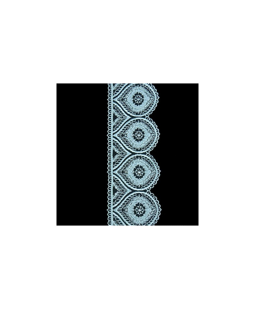 Lace non-elastic, soft turquoise, width 7 cm - 1 meter