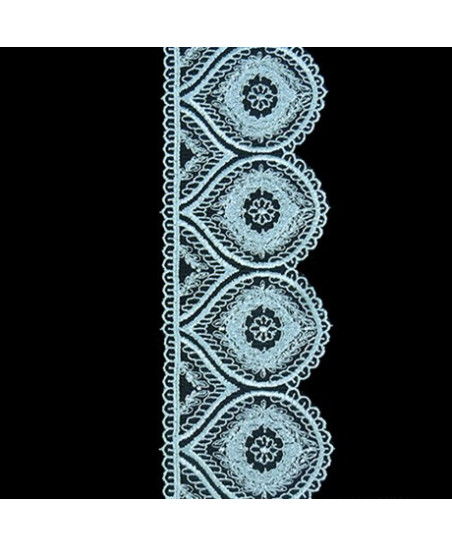 Lace non-elastic, soft turquoise, width 7 cm - 1 meter