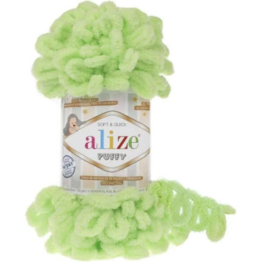 Пряжа Alize Puffy яскраво-салатовий (41)