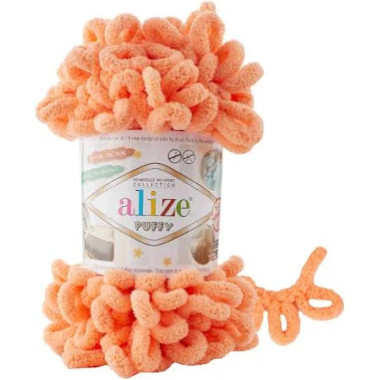 Пряжа Alize Puffy персик (34)