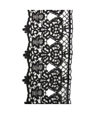 Lace non-elastic, black, width 11 cm - 1 meter