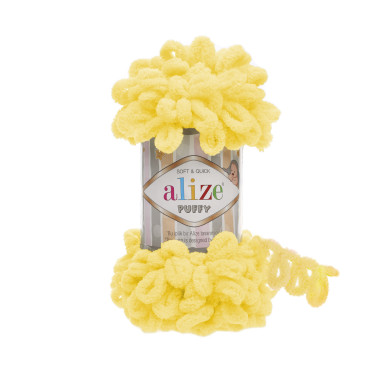 Пряжа Alize Puffy желтый (216)