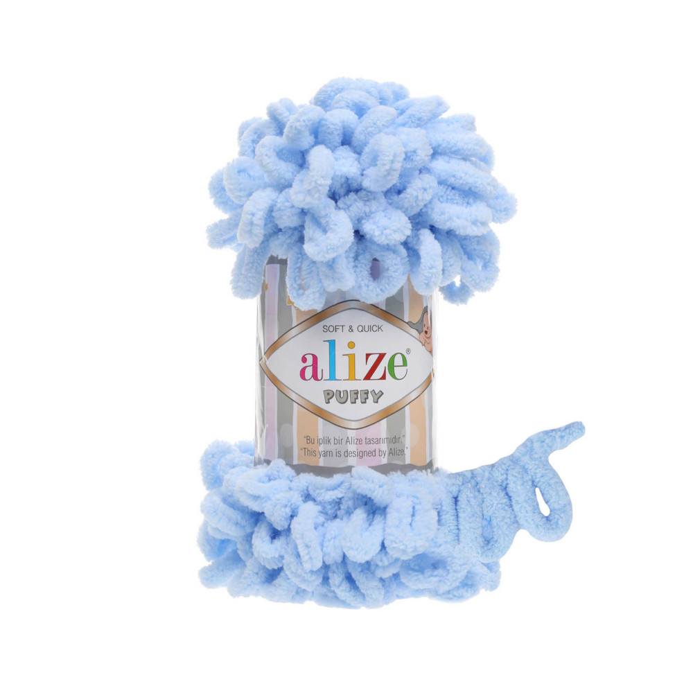 Yarn Alize Puffy soft blue (183) Yarn Alize Puffy soft blue (183)