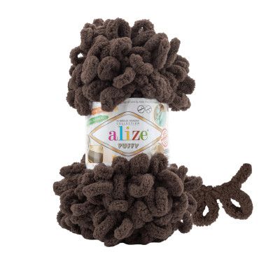 Пряжа Alize Puffy чорний шоколад (534)