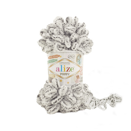 Yarn Alize Puffy white leopard (686)