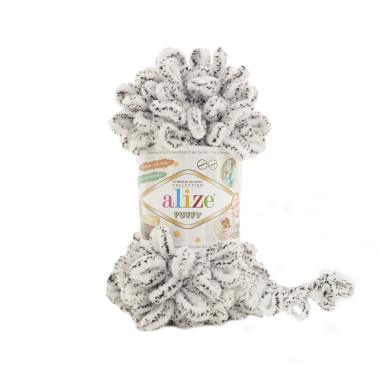 Yarn Alize Puffy white leopard (686)