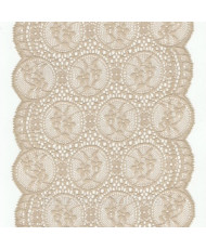 Elastic lace, beige, width 17 cm - cut 1.35 m (1153-14)