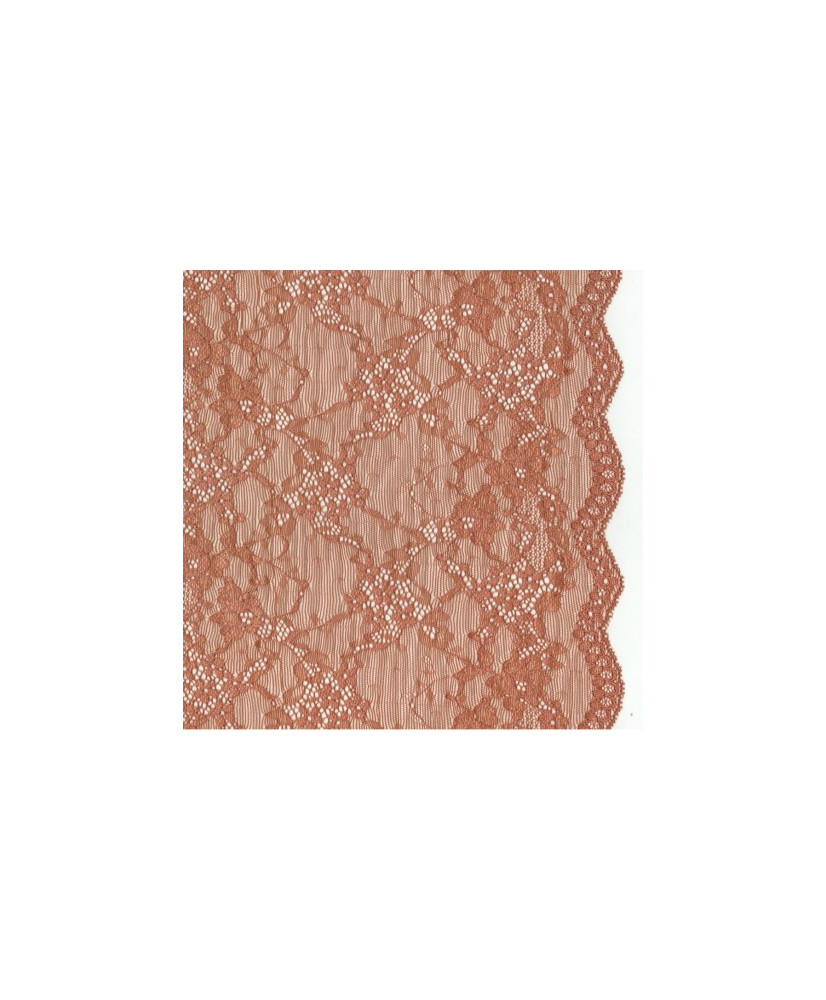 Elastic lace, terracotta, width 22.5 cm - length 1.66 m (2202-1516)