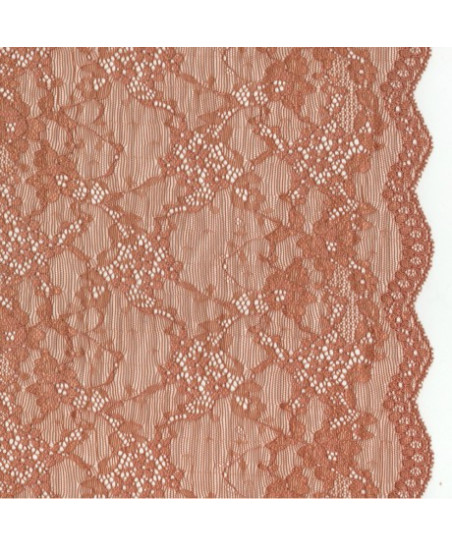 Elastic lace, terracotta, width 22.5 cm - length 1.66 m (2202-1516)