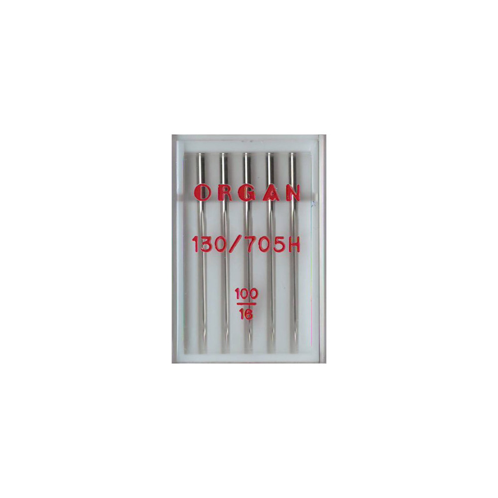 Needles for sewing machines ORGAN 130/705H universal, No. 100, 5 pcs. Needles for sewing machines ORGAN 130/705H universal, No. 100, 5 pcs.