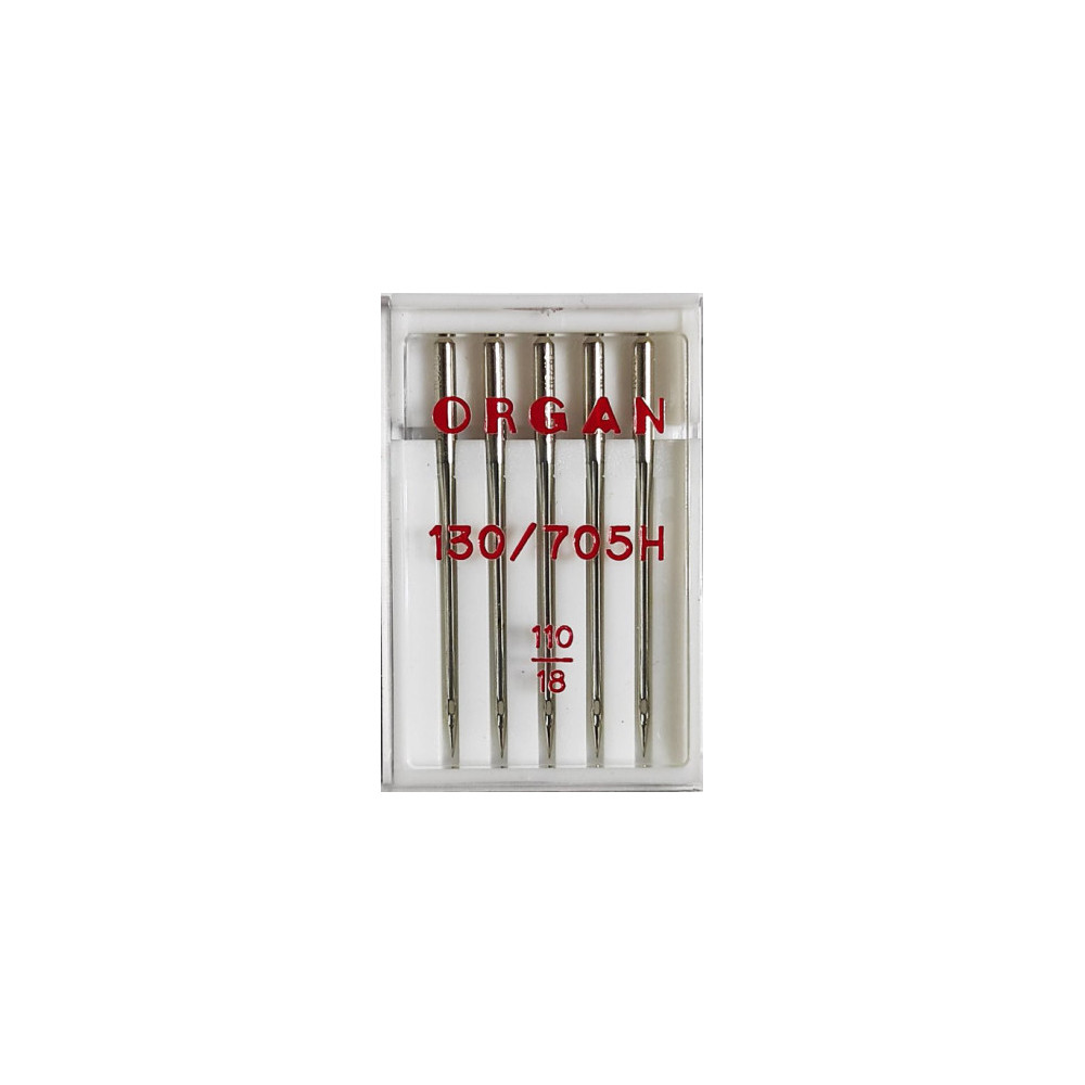 Needles for sewing machines ORGAN 130/705H universal, No. 110, 5 pcs. Needles for sewing machines ORGAN 130/705H universal, No. 110, 5 pcs.