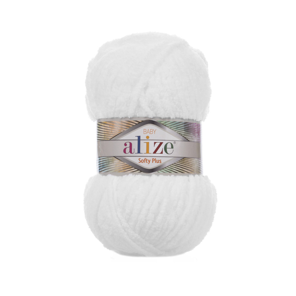 Пряжа Alize Softy Plus белый (55) Пряжа Alize Softy Plus белый (55)