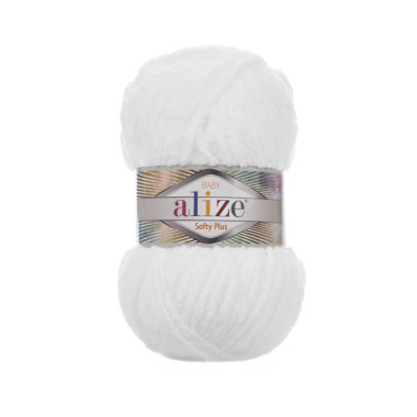 Пряжа Alize Softy Plus белый (55)