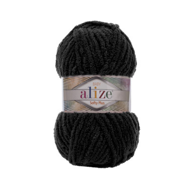 Пряжа Alize Softy Plus чорний (60)