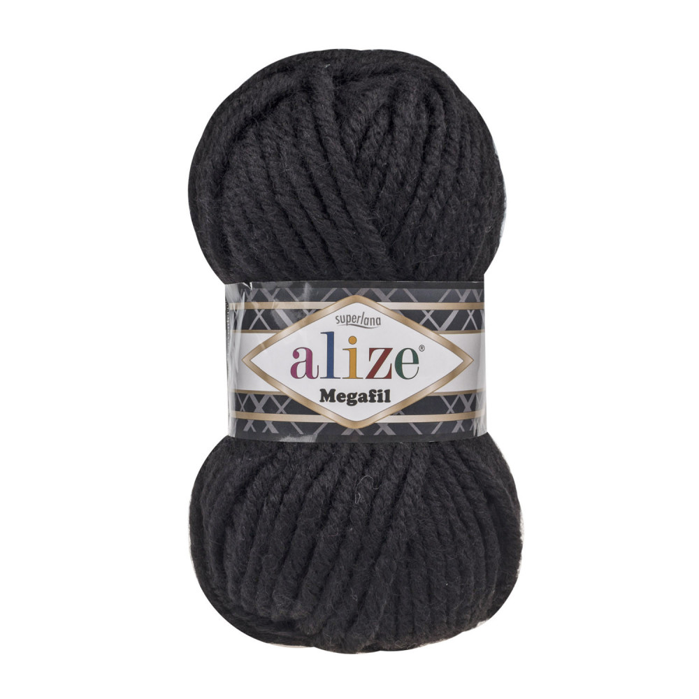 Пряжа Alize Superlana Megafil черный (60) Пряжа Alize Superlana Megafil черный (60)