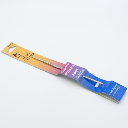 Crochet hook metal 1.25 mm, 12 cm, Pony (58673)