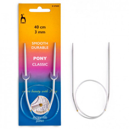 Circular knitting needles aluminum Pony 3 mm, 40 cm (47605)
