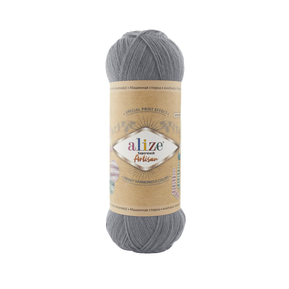Пряжа Alize Superwash Artisan сірий (836) Пряжа Alize Superwash Artisan сірий (836)