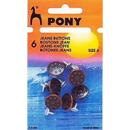 Jeans buttons Pony 17 mm, 6 pcs (81202)