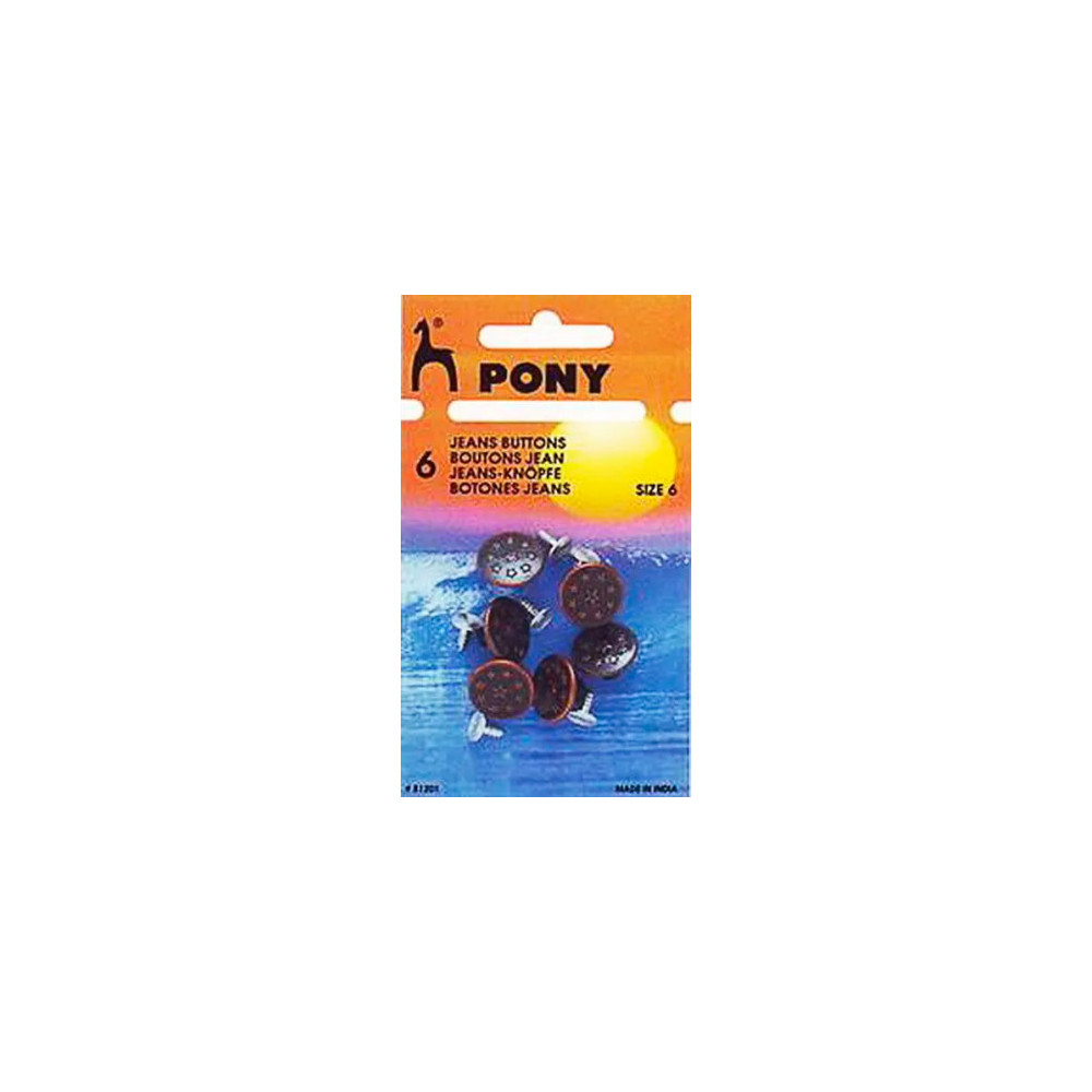 Jeans buttons Pony 17 mm, 6 pcs (81202) Jeans buttons Pony 17 mm, 6 pcs (81202)