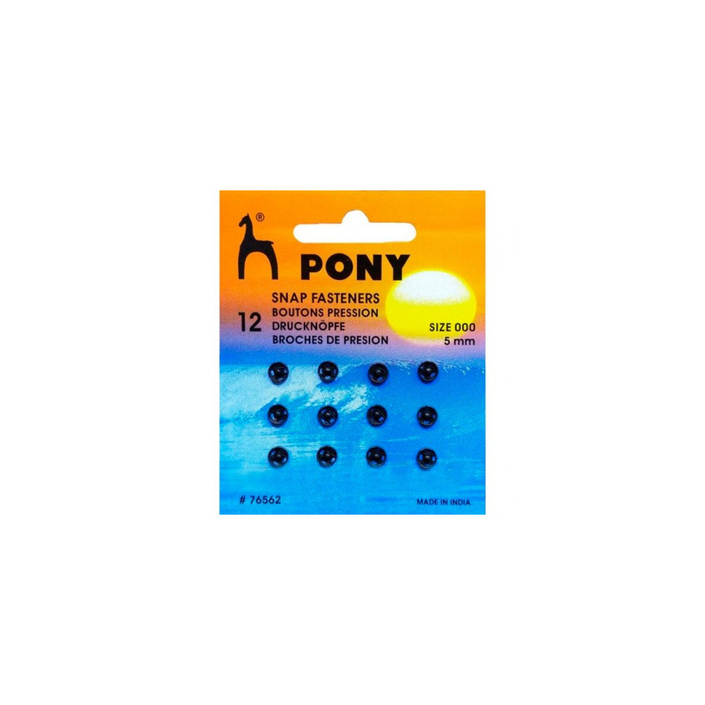 Clothes buttons black 5 mm, 12 pcs Pony (76562) Clothes buttons black 5 mm, 12 pcs Pony (76562)