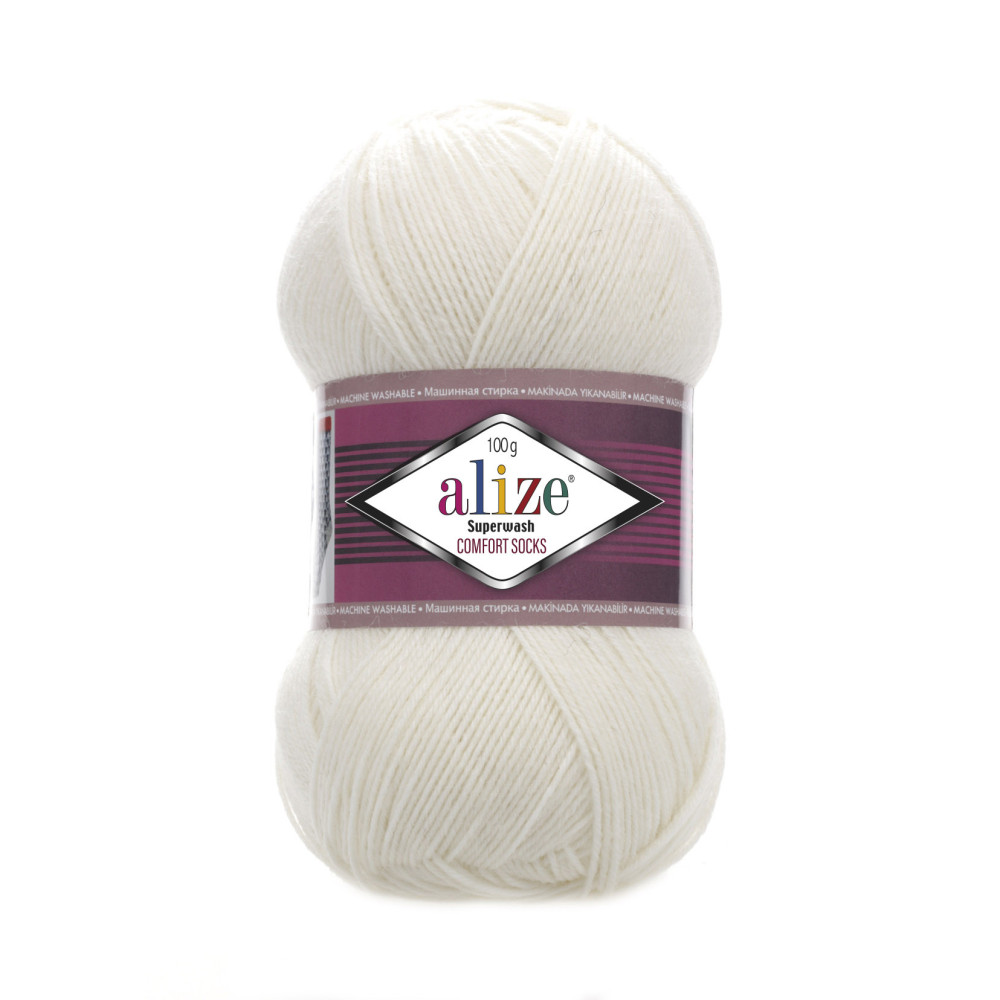 Пряжа Alize Superwash Comfort пломбир (01) Пряжа Alize Superwash Comfort пломбир (01)