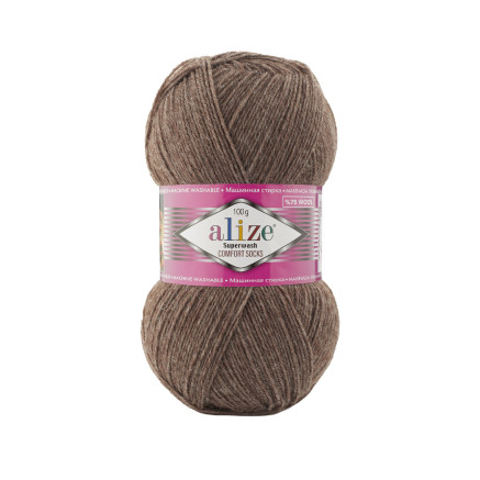 Пряжа Alize Superwash Comfort коричневый меланж (240)