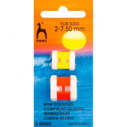 Row counters for knitting needles diameter 2-7.5 mm, Pony (60603)