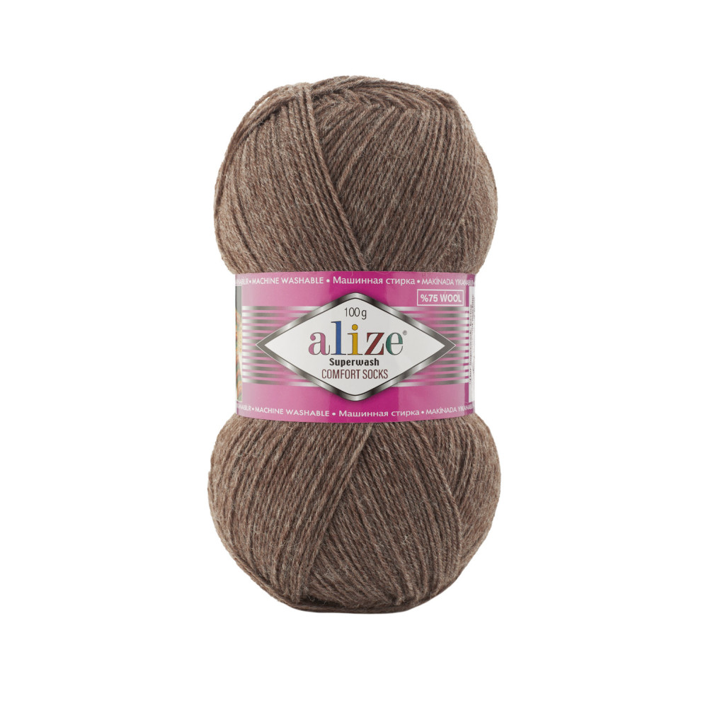 Пряжа Alize Superwash Comfort коричневый меланж (240) Пряжа Alize Superwash Comfort коричневый меланж (240)