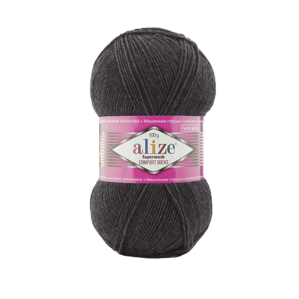 Пряжа Alize Superwash Comfort антрацит (521) Пряжа Alize Superwash Comfort антрацит (521)
