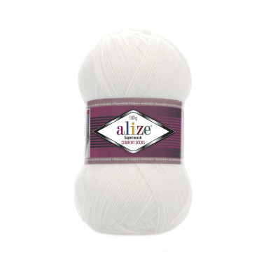 Пряжа Alize Superwash Comfort білий (55)