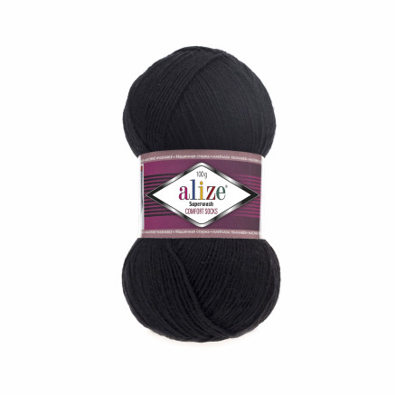 Пряжа Alize Superwash Comfort черный (60)
