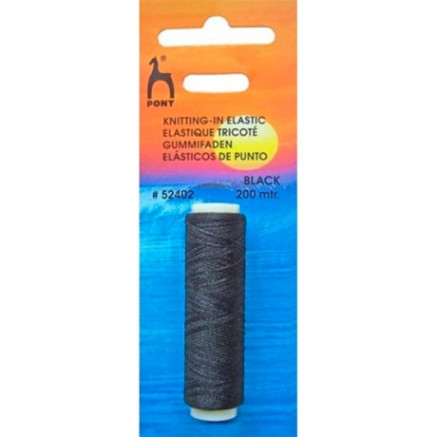 Thread - black elastic 200 m Pony (52402)
