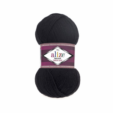 Пряжа Alize Superwash Comfort чорний (60)