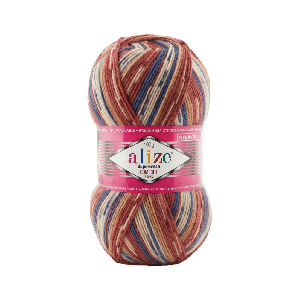 Пряжа Alize Superwash Comfort меланж (7841) Пряжа Alize Superwash Comfort меланж (7841)