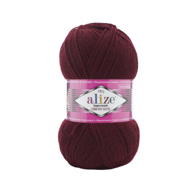 Пряжа Alize Superwash Comfort винний (578)