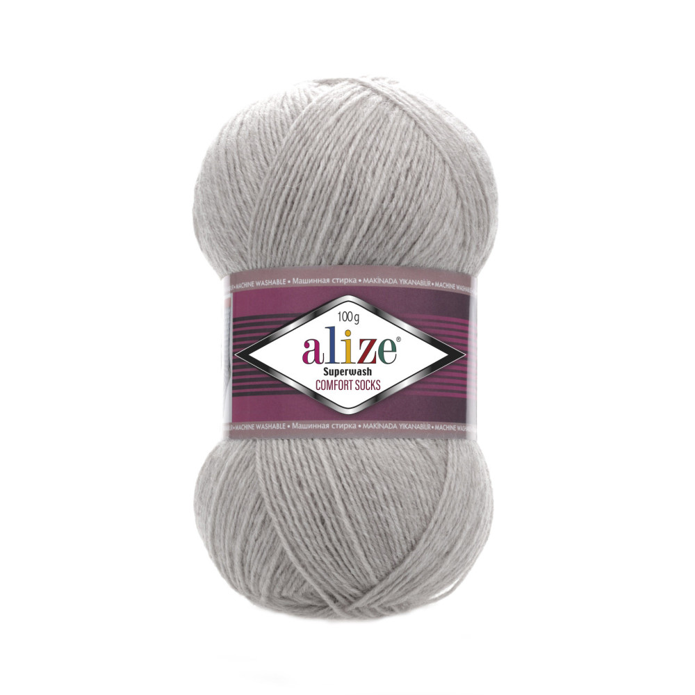 Пряжа Alize Superwash Comfort сірий (21) Пряжа Alize Superwash Comfort сірий (21)
