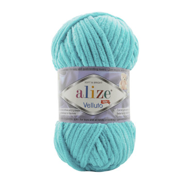 Пряжа Alize Velluto бирюзовый (490)